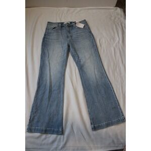 NWT womens Kancan high rise trouser wide leg jeans denim bell bottoms KC7126M
